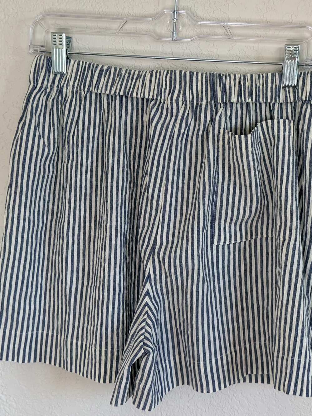 Cupshe Light-weight Navy & White Striped Casual Shorts - Picture 3 of 10